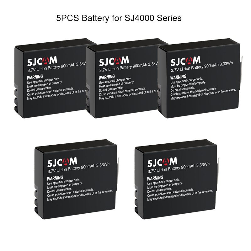 SJCAM SJ4000 batería 3,7 V Li-ion 900mAh baterías recargables de respaldo para SJCAM SJ4000 SJ5000 SJ5000X Elite WiFi Cámara de Acción: 5Battery