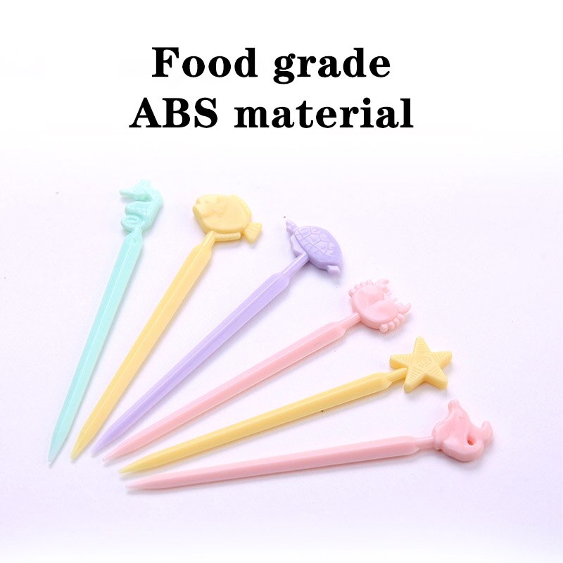 Dessert matgaffel 1 sett for barn snacks søt benthos multifunksjon mini fruktgafler abs plast blanding farge festdekor