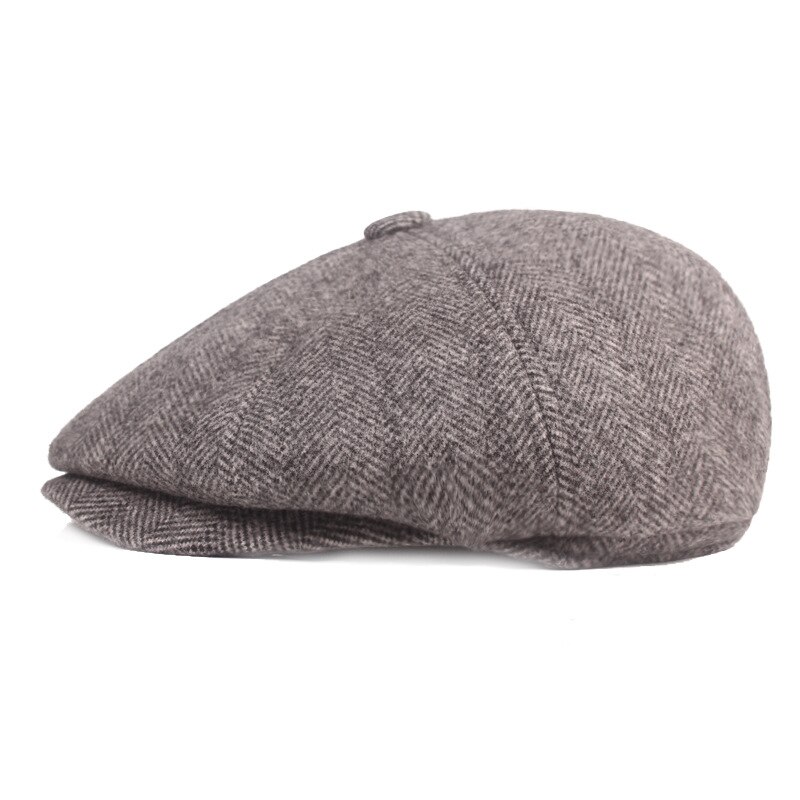 Men Wool Newsboy Cap Men Brown Herringbone Flat Caps Women Men British Painters Hat Soft Warm Winter Hat Octagonal Cap BJM31