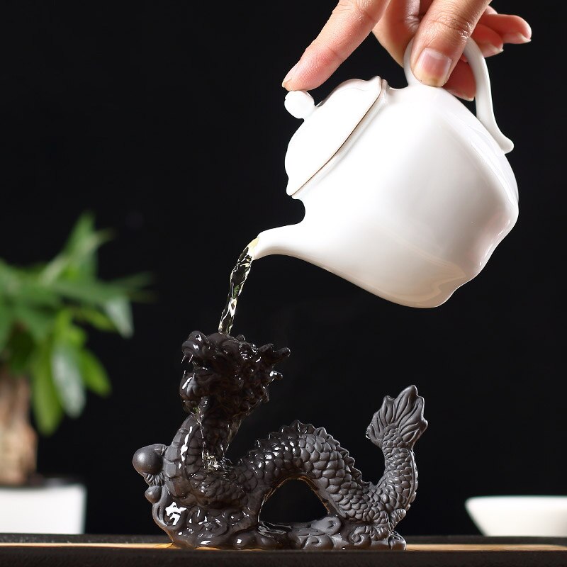 Tea Pet Yixing Handmade Tea Pets Natural Purple Clay Dragon Statue Home Feng Shui Decor Crafts Teaware Accessories Christmas Gif