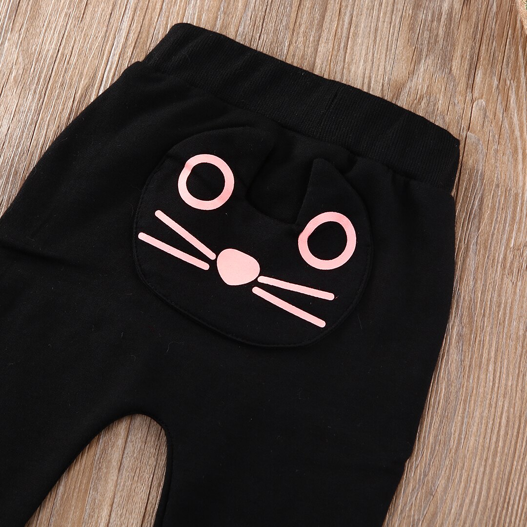 Leuke Kat Kitten Baby Kids Jongens Meisjes Broek Harembroek Bodems Kleding 3-24M