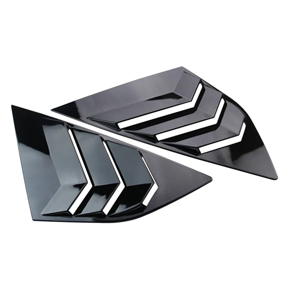 HiMISS For Ford focus ST RS MK3 Car Rear Window Blinds Side Tuyere Louvers Vent Car Shutters: Bright black