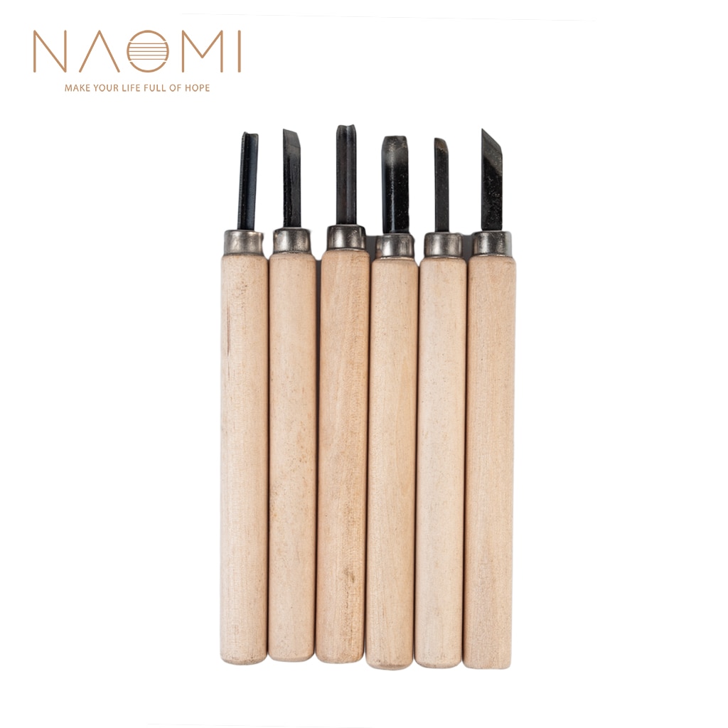 1 set van -6 mesjes gegraveerd timmergereedschap voor vioolreparatie en -bouwset