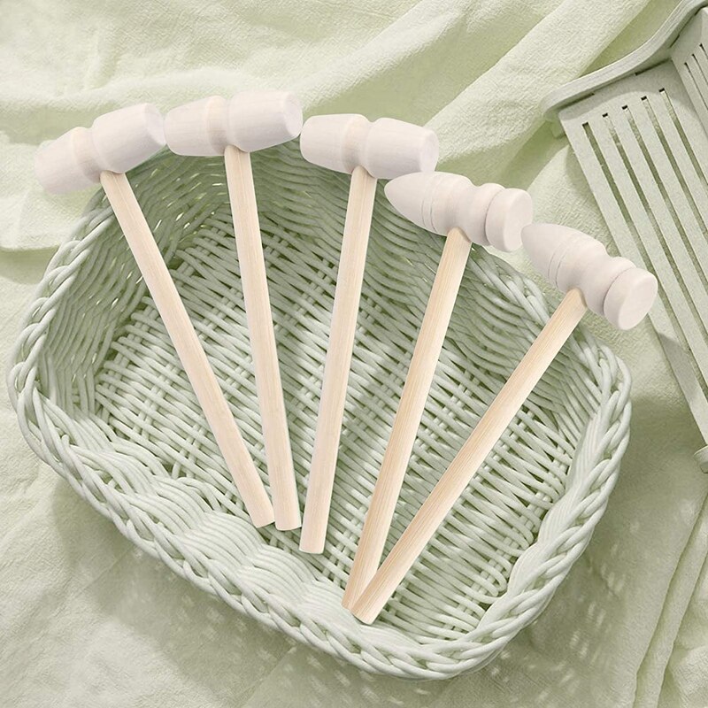 20 Pcs Mini Wooden Hammers Crab Lobster Mallets Hardwood Mallet Pounding Toy Shellfish Hammer Seafood Hammer Chocolate