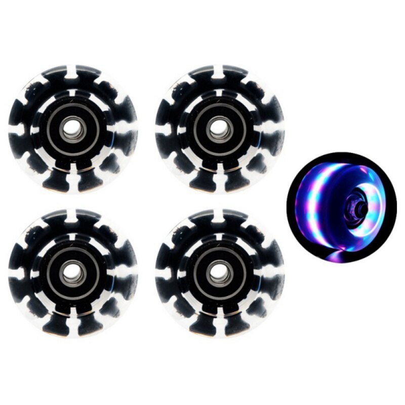 4Pcs Glow Skate Flash Wheel Micro Scooter Flashing Roller Back Rear Skateboard Scooter Ball Roller Wheels: F