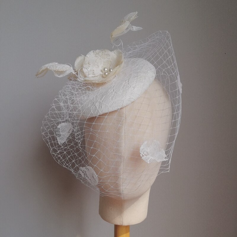 Accesorios Vintage para el cabello para novia, velo para tocado, velo de la cabeza, Mini sombrero barato para novia de boda
