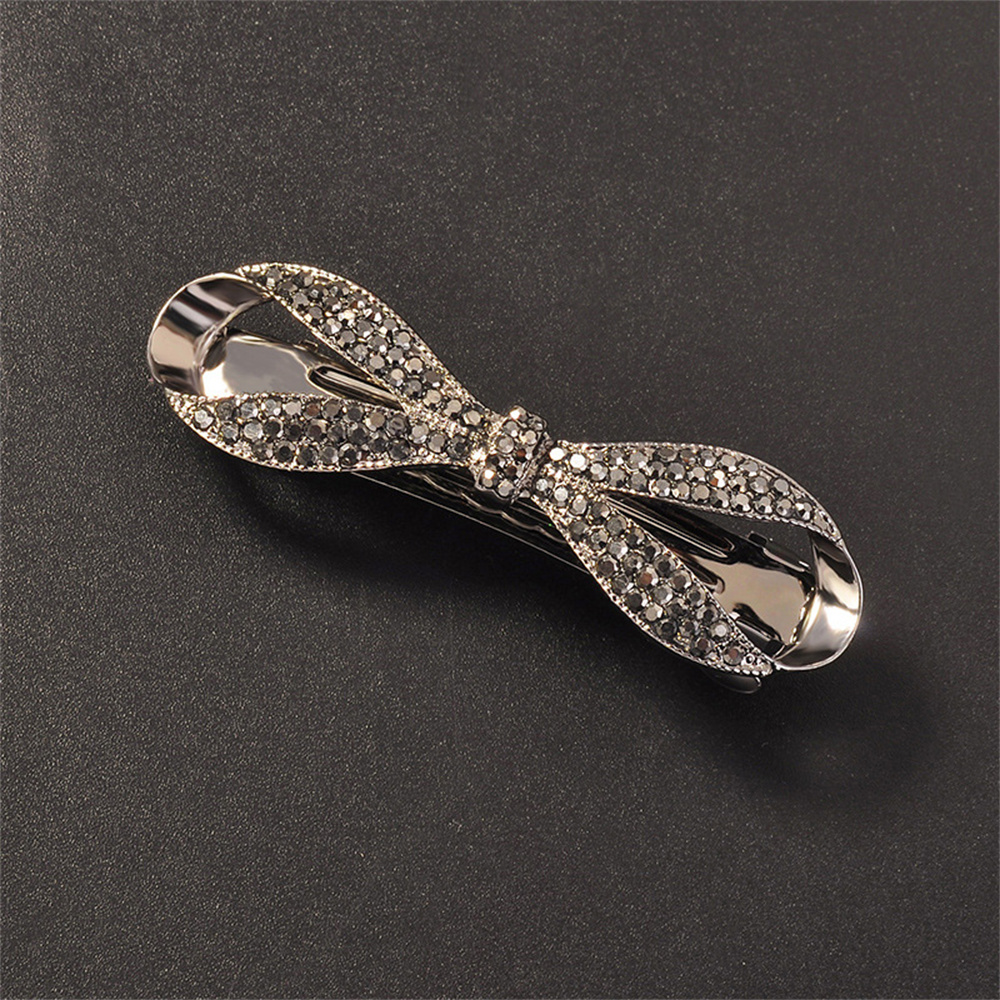 Prachtige haarspeld met strik van imitatiekristal voor dames, haarclips met strass-steentjes, haaraccessoires.: Roze