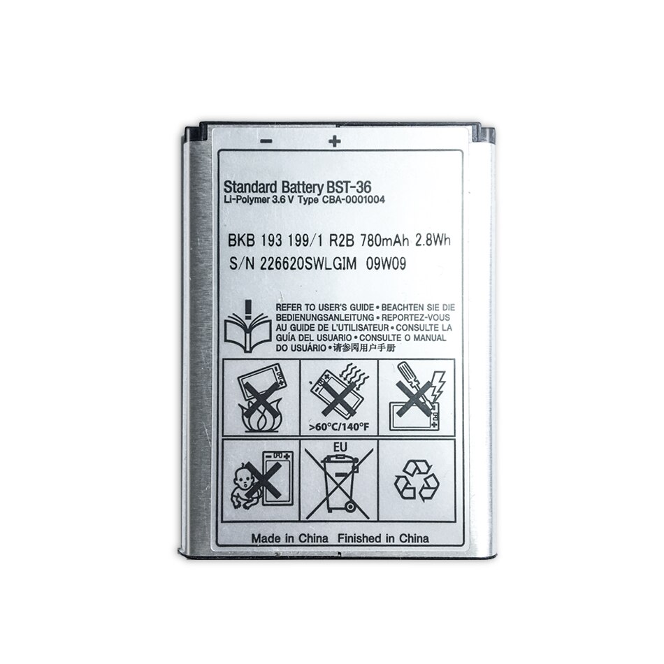 KiKiss Battery BST-36 780mAh For Sony Ericsson J300 K510i Z550a K310 J300C X0001 Z550C K320 K310i W200 Z550i Z558 K310c K510c