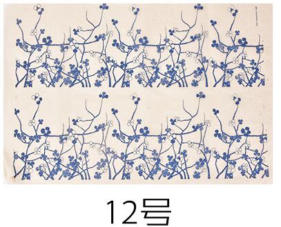 12PCS/set transfer paper Ceramic underglaze Colorful flower paper Blue and White Sticker 54x37cm High Temperature Ceramic decals: 5PCS 12