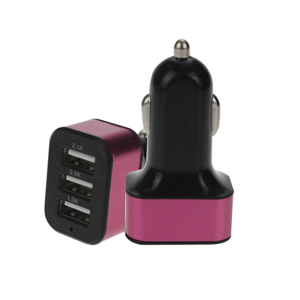 Cargador Universal para coche, 2,1a, 3 puertos de carga rápida para Iphone, Samsung, Huawei, Mini USB, accesorios de carga automática para coche