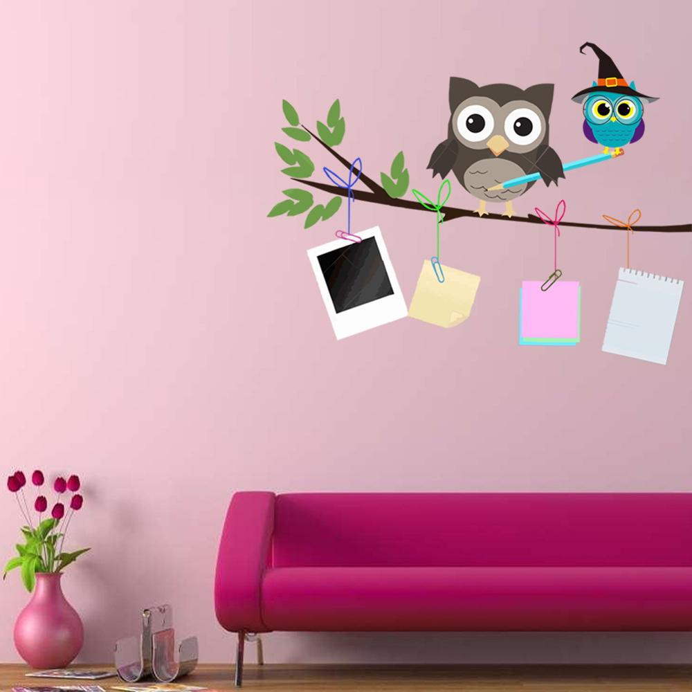 Cartoon Hand Drawn Owl Wall Sticker for kids baby children rooms background home decoration Mural Art Decals Nursery stickers