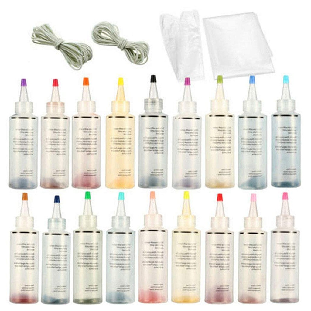 18 Bottles / 12 Bottles Permanent One-step Tie-dye Set Diy Set Fabric Textile Crafts Ground Engineering Dye Painting Party Art