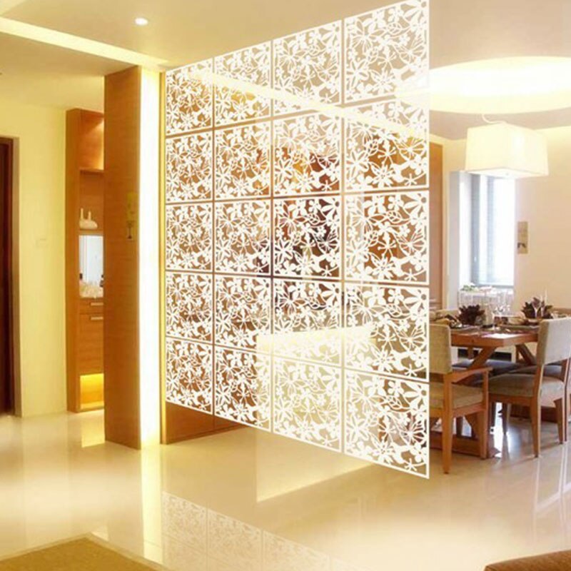 Stickers Hollow-Out Hanging Screen Hollow Shield Room Divider 3 Color Curtain Wall Home