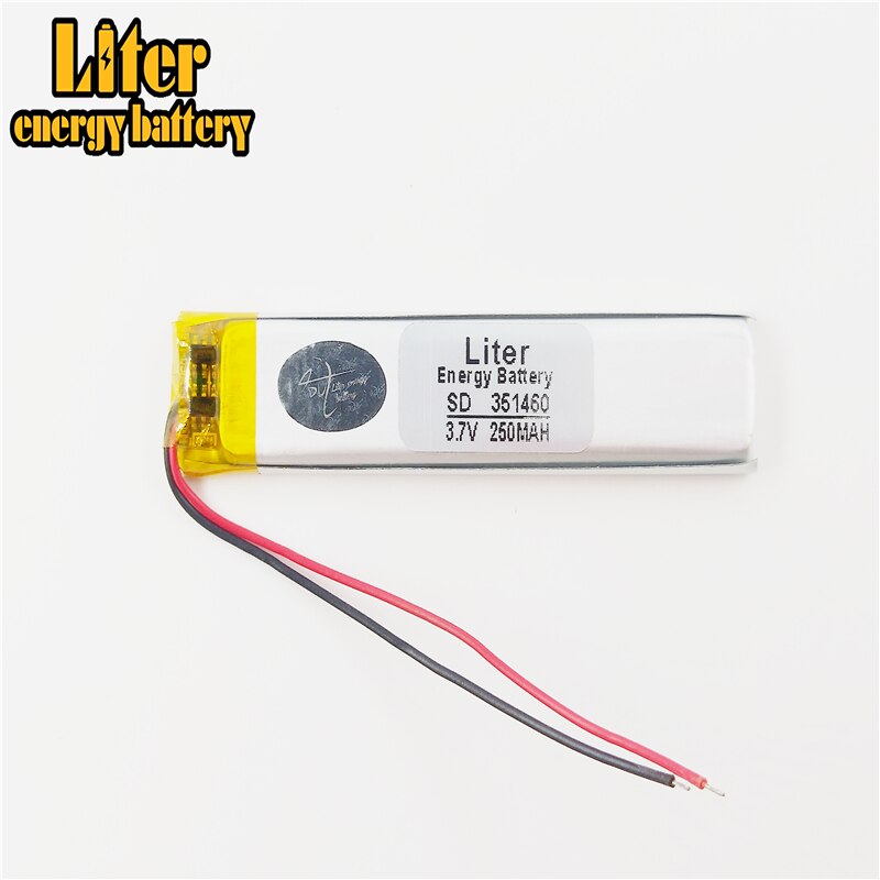 351460 de 3,7 V batería de polímero de litio para tableta MP3 MP4 MP5 GPS 250mAh pluma de batería de la cámara