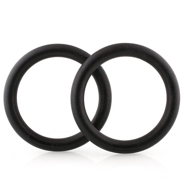 28mm abs gymnastikringe pull-up fitness gym ringe til arm bryst mavemuskel krop styrketræning crossfit træning: Sorte ringe