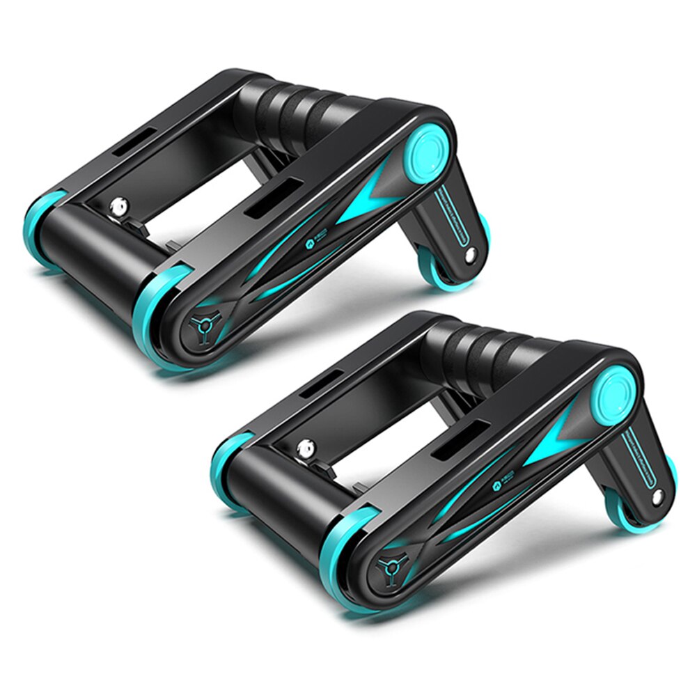 1 Pair Abdominal Roller Wheel Foldable Push up Bars AB Workout Wheels Trainers Abdominal Muscles Fitness Equipment for Home Gym