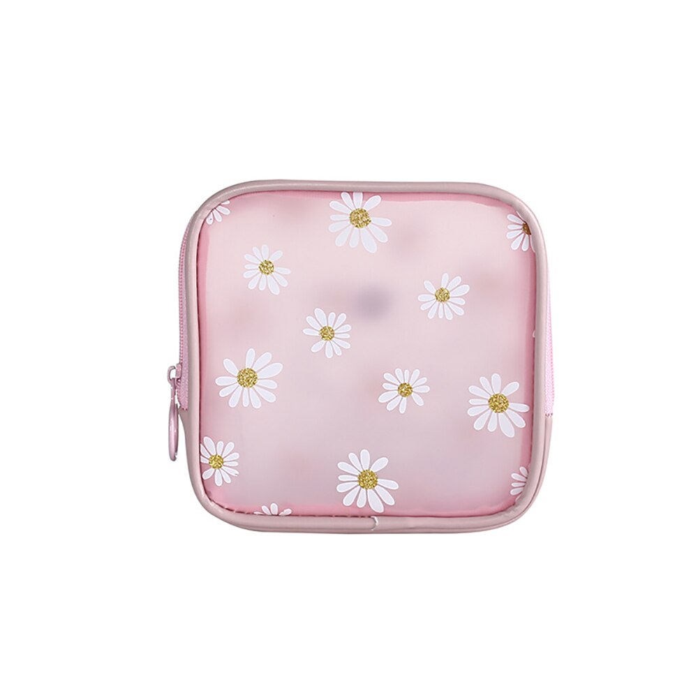 Zomer Daisy Transparante Make-Up Tas Waterdichte Rits Toilettas Meisjes Draagbare Travel Organizer Pouch Schoonheid: pink S