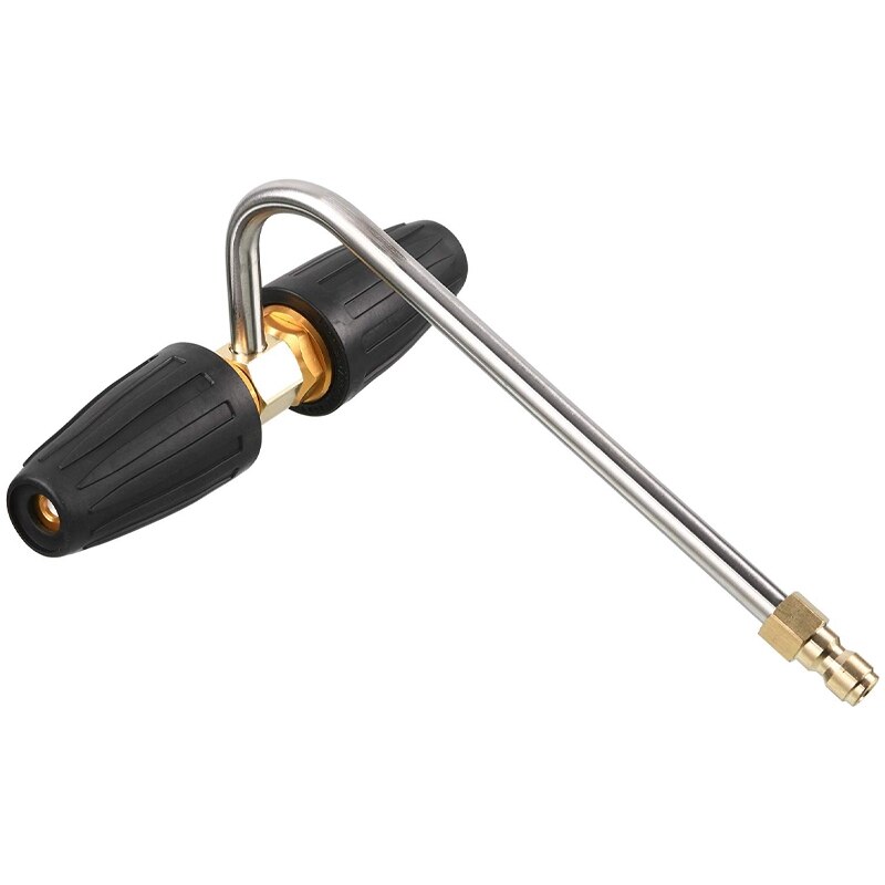 Gutter Cleaner Attachment for Pressure Washer, 2 Rotating Turbo Nozzle, 1/4 Inch Quick Connect, 3300 PSI