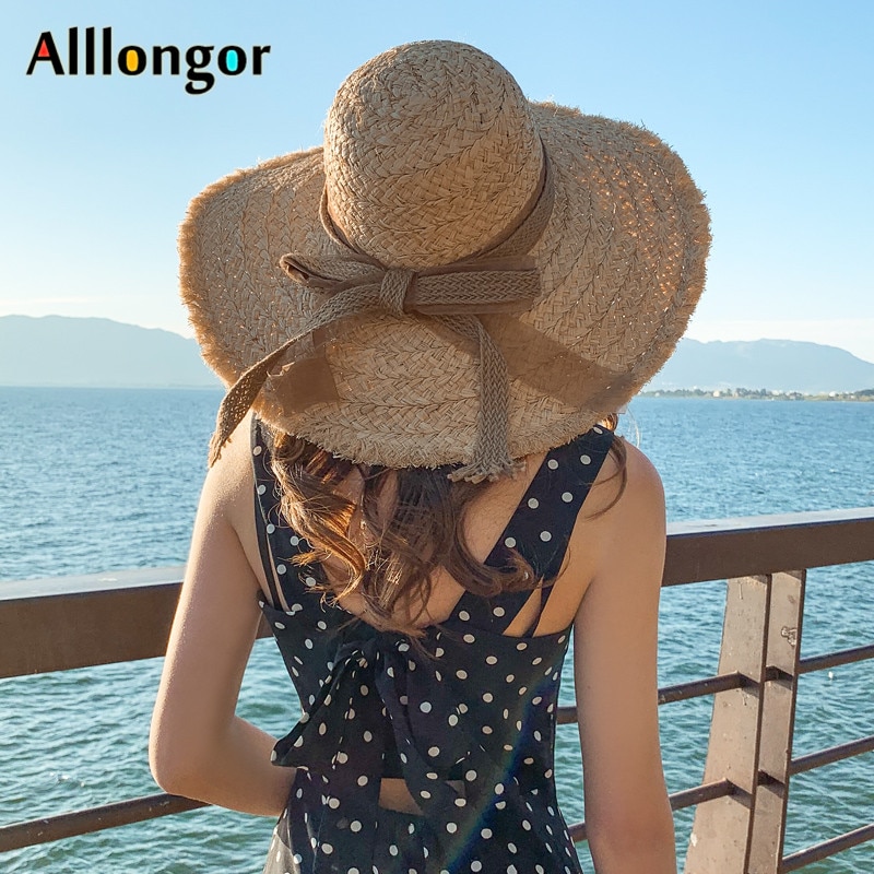 Lipodo Farmer Strohoed Heren - Made in Italy zonnehoed zomer hoed strand met leren band voor Lente/Zomer - S (54-55 cm) naturel