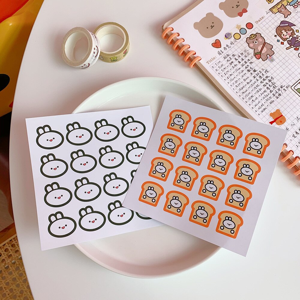 ins del Coniglio del fumetto dolce cibo etichetta FAI DA TE album di ritagli album di foto rivista artigianato Decorazione sigillo di adesivo FAI DA TE album di foto: B