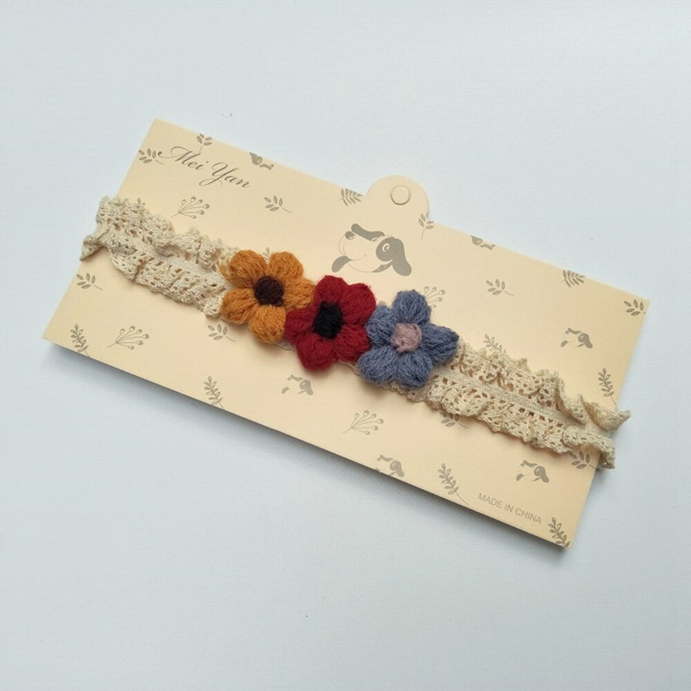 1 pz moda fatti a mano a maglia fiori di lana fascia fai da te abbigliamento infantile decorazione dolce accessori per capelli per bambini regali di festa