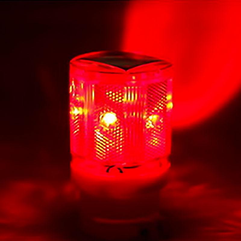 Solar Powered LED Traffic Strobe Warning Lights Flicker Beacon Road Barricade Construction Sign Lamp: Red warning light