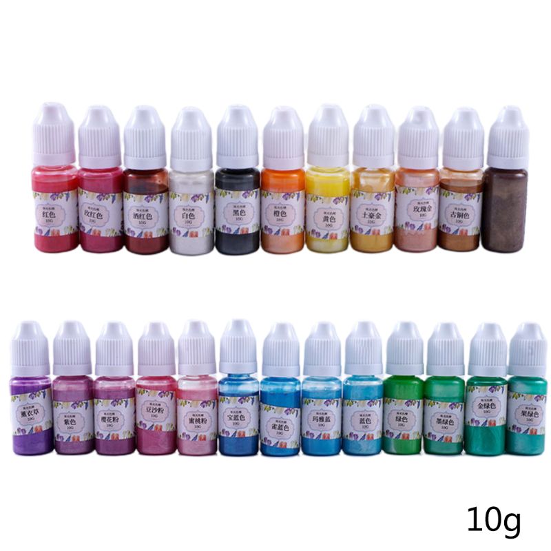 24 Kleuren Epoxy Pigment Uv Hars Coloring Dye Vloeibare Kleurstof Voor Diy Sieraden F3MB