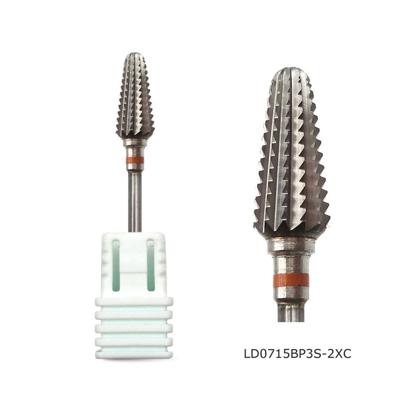 Brocas de carburo de tungsteno HYTOOS Tornado, brocas para manicura de 3/32 ", accesorios para taladro eléctrico, lima de uñas, herramientas de corte de fresado: LD0715BP3S-2XC