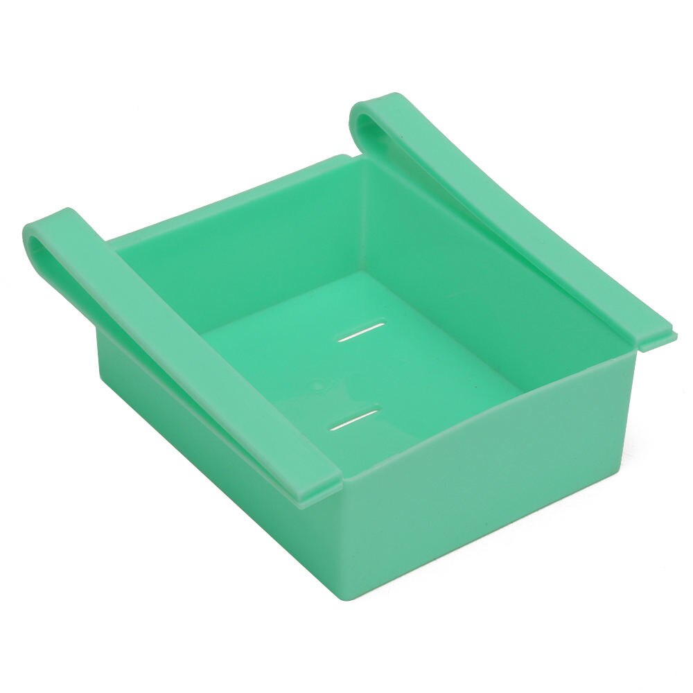 Slide Kitchen Fridge Freezer Space Saver Organizer Storage Rack Shelf Holder: Blue