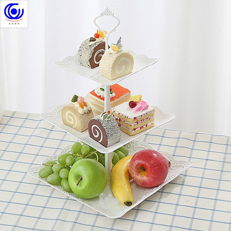 European three-story two-story fruit plate dry tray afternoon tea dessert trays baking table multi-story cake rack cafe tables
