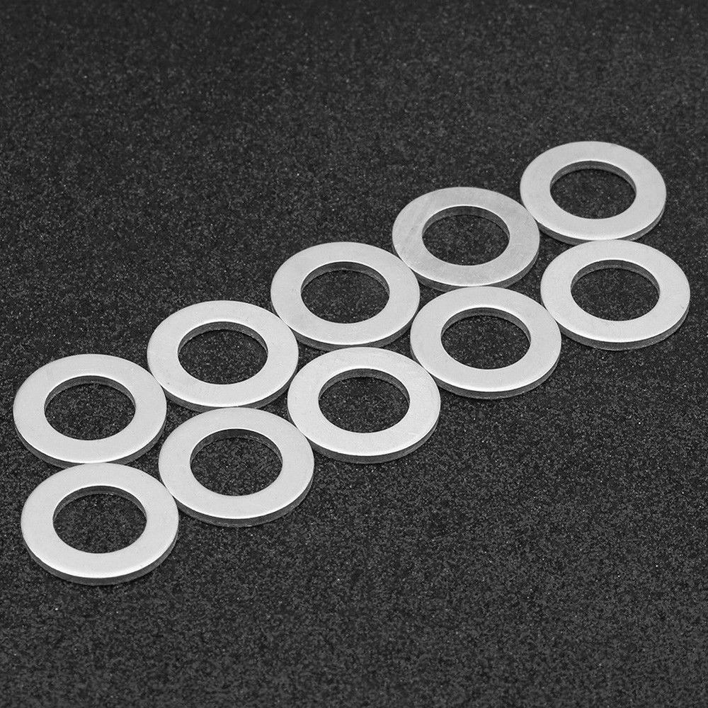 10Pcs/set Aluminum Oil Sump Nut Drain Oil Plug Engine Oil Drain Plug Crush Washer Pan Gaskets
