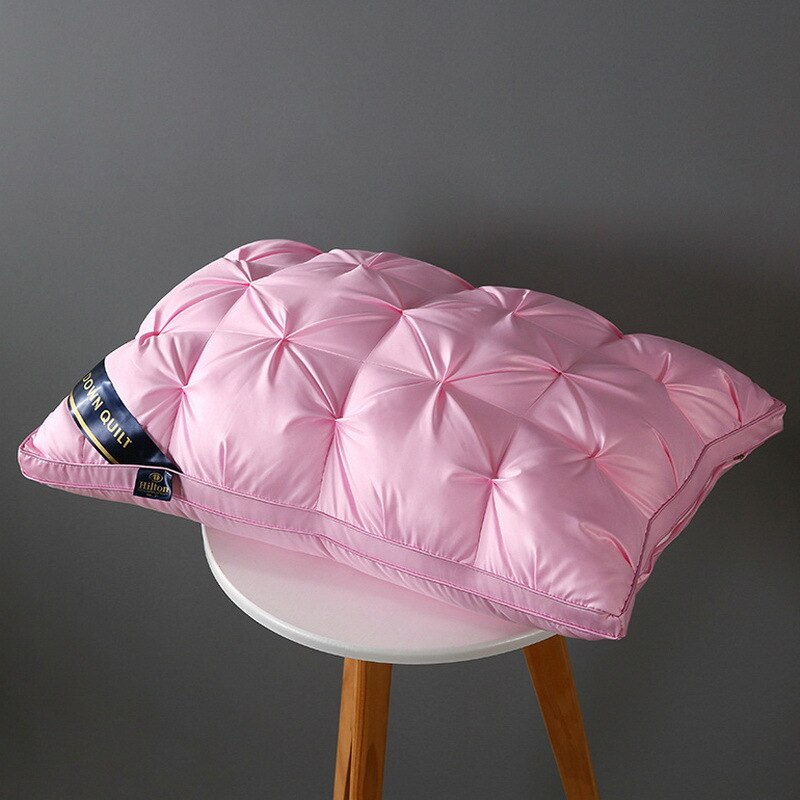 Oreillers de literie 3D Standard, oreiller de luxe 100% en plumes d'oie grises et blanches, pour la maison, l'hôtel, pour adultes: pink 1pcs / 48x74cm High 1150g