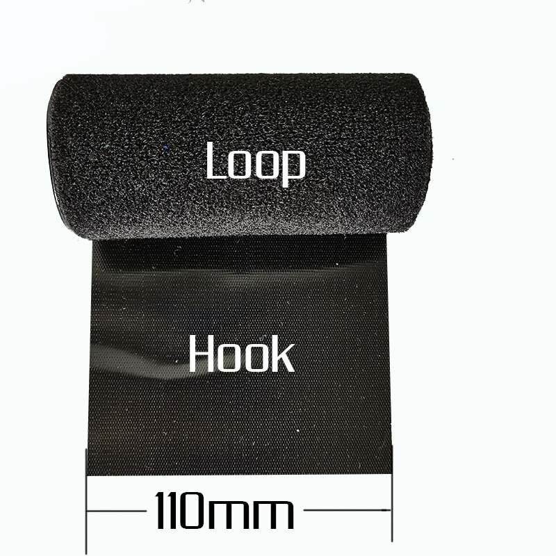110Mm Breed Zelfklevende Sluiting Tapehooks Loops Kabelbinders Clip Draad Lijn Band Sticky Lint: Black