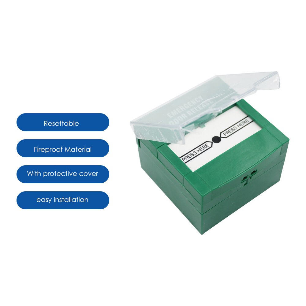 Glass Break Fire Alarm switch Fire Emergency Door Release Urgent Button RB86 Exit Release Switch With Cover