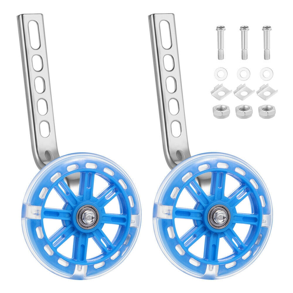 children bicycle auxiliary wheel (light blue) 2PC Universal Kids Bike Stabilisers Wheels Training For 12"-20" Cycle Bikes