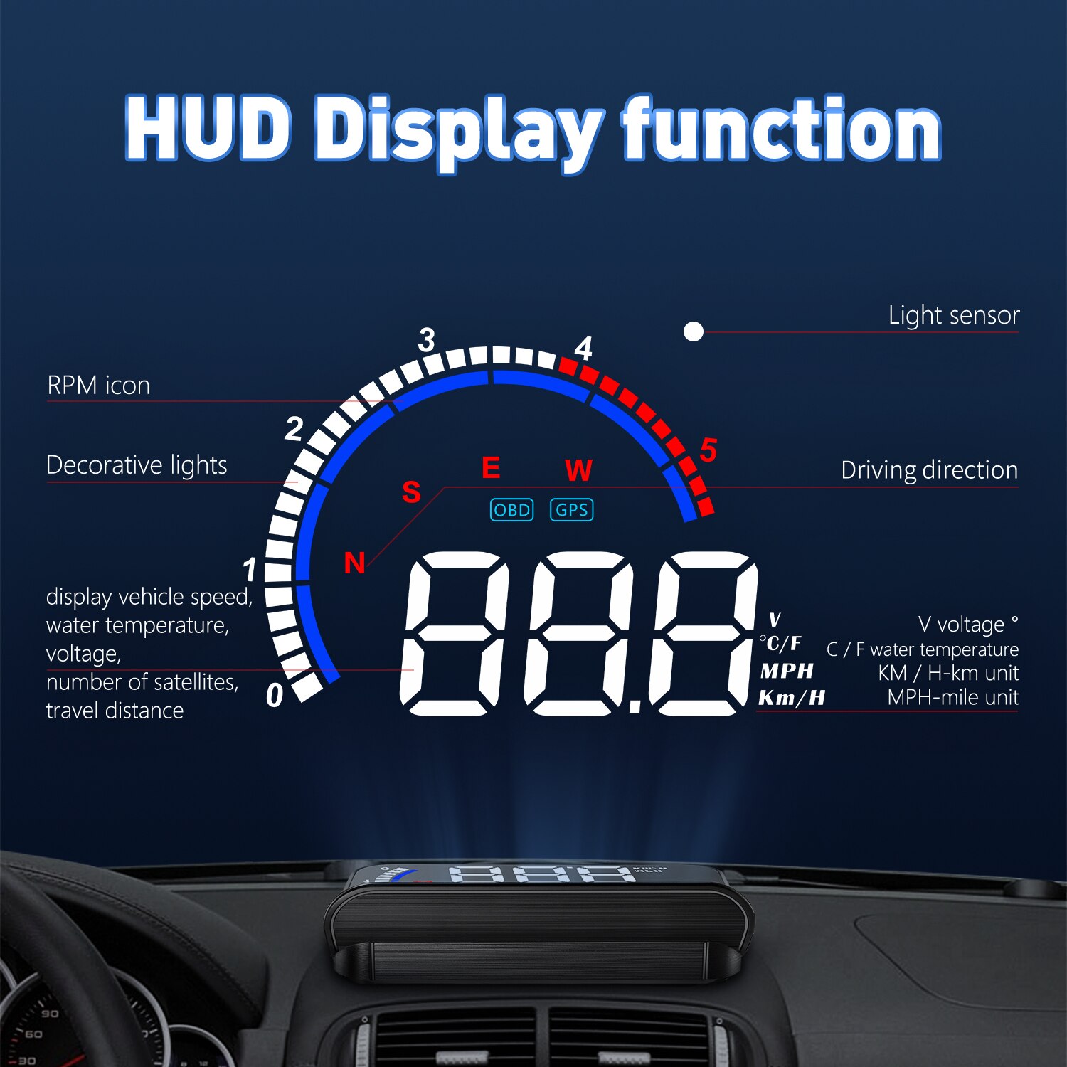 WiiYii M13 HUD OBD2 head up Display Car MPH Auto Electronics Detector Oil Consumption OBD2 HUD windshield Projector