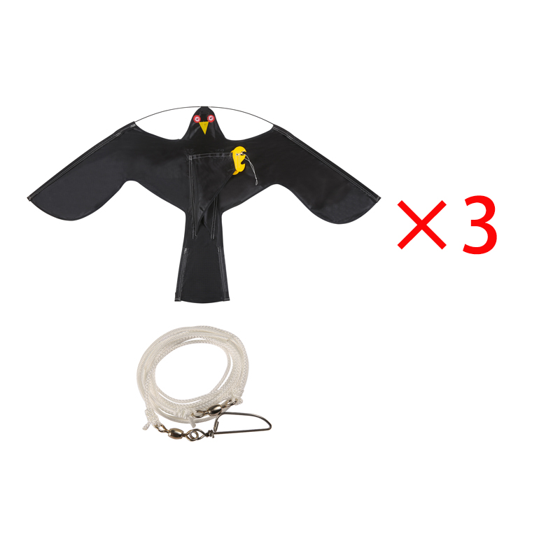 3Pcs Emulation Flying Hawk Kite Bird Scarer Drive Bird Kite Bird Repellent for Garden Scarecrow Yard Bird Repeller: 3Pcs 120x60cm