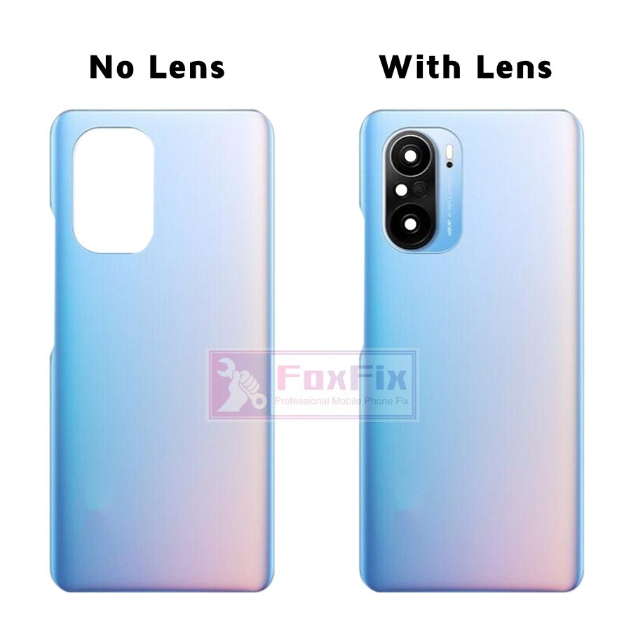 Zonder Logo Voor Xiaomi Poco F3 Batterij Cover Terug Glas Achterpaneel Behuizing Deur Case Met Camera Glas Lens Vervanging + Sticker