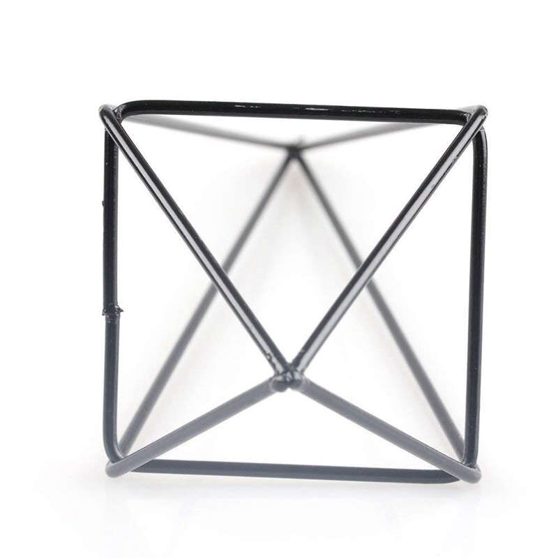 Moderna di Arte Rustica Stile Freestanding ferro Appeso Tillandsia Aria Pianta Rack Holder Nero 10.2 Pollici Altezza Quadrilatero Pyrami