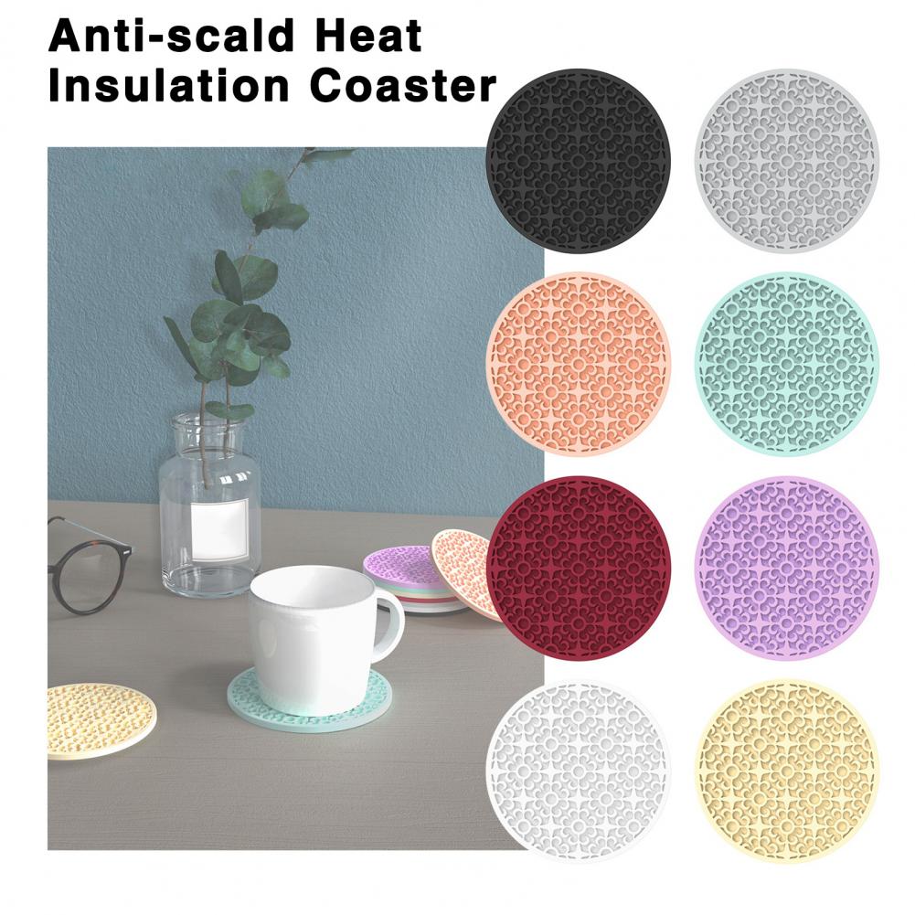 Dessous de Verre en Silicone à Motifs Rétro, Isolation Thermique, Vintage, Rond, Antidérapant, Polymères de Pot, pour Table à Manger, Coussin d'Isolation, 10cm