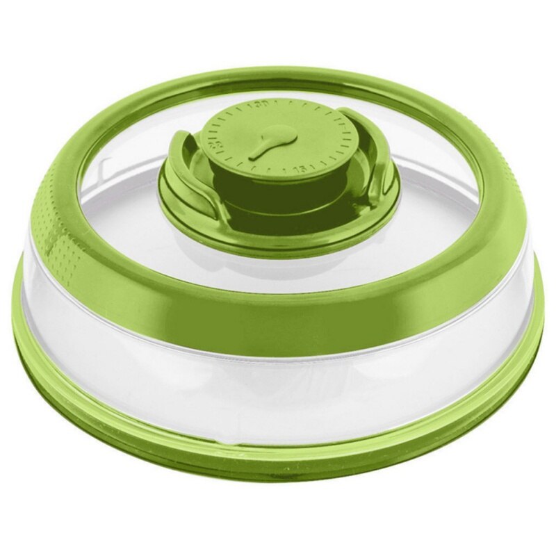 Food Fresh Keep Plate Food Sealer Kitchen Crisper Lid Instant Cover Vacuum Sealing Refrigerator: Green