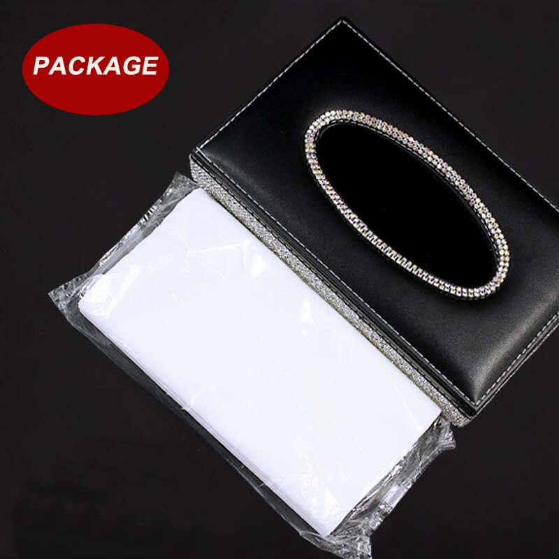 Voiture strass luxueux boîte à mouchoirs rangement serviette ensembles salle de bain Auto chambre serviette support de la boîte boîte à mouchoirs en cuir PU