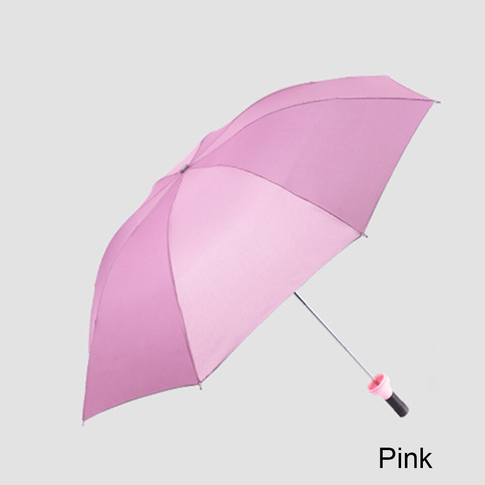 Sød paraply vinflaske paraply bærbar 3 foldbar sol-regn uv mini vindafvisende paraply: Lyserød