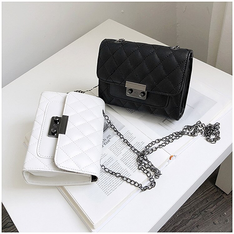 Carteras cruzadas para mujer antirrobo Cartera de viaje en una cadena de cuero de PU