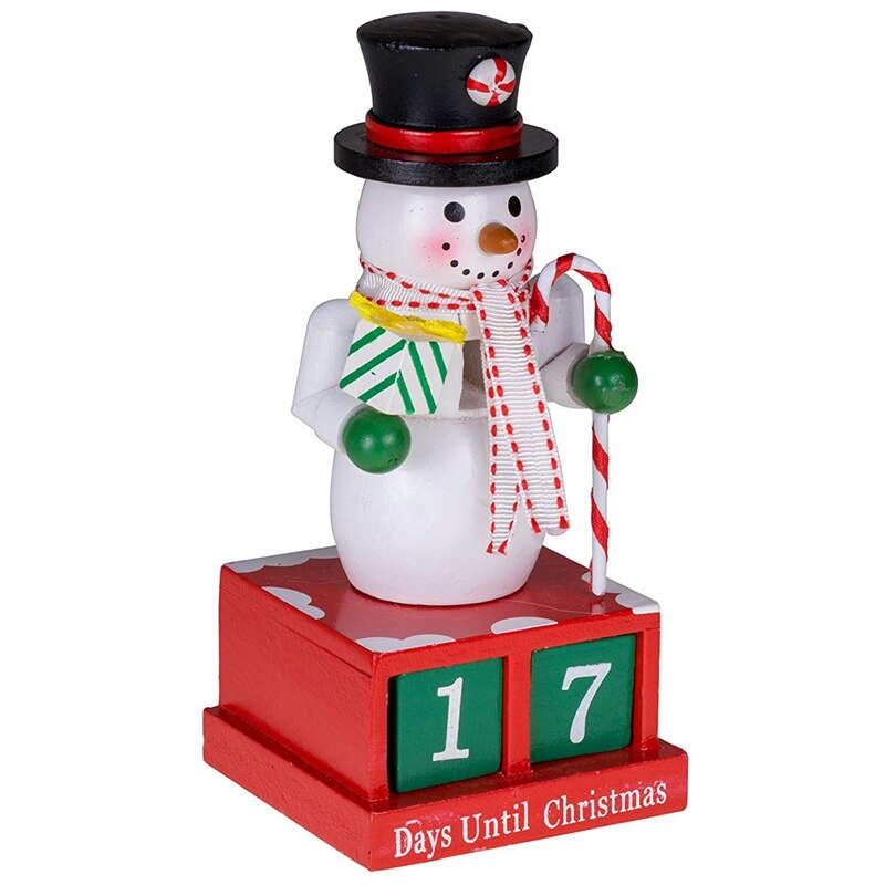 24 Plus Jour Bonhomme De Neige Calendrier De L'avent Compte À Rebours pour Noël Numéros Peints Noir Chapeau Haut-de-Forme Unique Décoration De