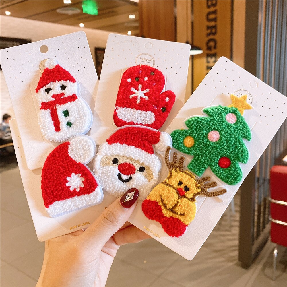 Fermagli per capelli da cartone animato per ragazze natale neonata forcine copricapo Barrettes fiocco per capelli principessa accessori per capelli per bambini forniture