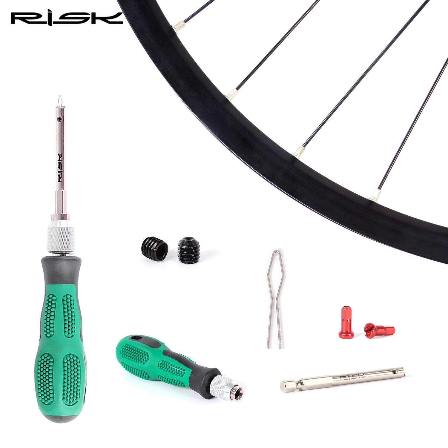 RISK Bike Spoke Nipple Insertion Tool Screwdriver Bicycle Spoke cap Removal Wrench MTB Road Bike Wheel spoke nipple Key