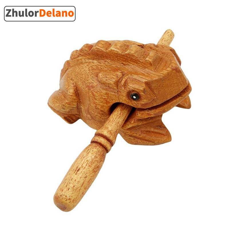 Wooden Frog Musical Instrument, Fortune Frog Decoration Carving Handicraft Percussion Instrument