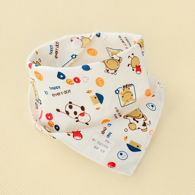 1Pcs Infant Kids Baby Girls Boys Bibs Feeding Saliva Cotton cartoon Towel Dribble Bibs: cow