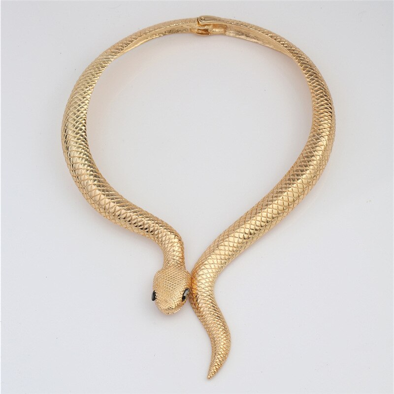2020 nova primavera de metal ajustável cobra colares na moda personalidade exagerada feminino meninas festa jóias: Golden